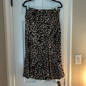 Zara animal print mid length skirt